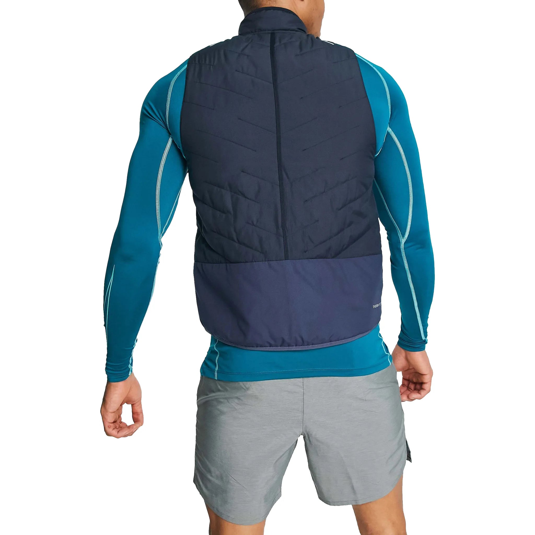 Model back view of Nike Therma-Fit Repel Navy Gilet